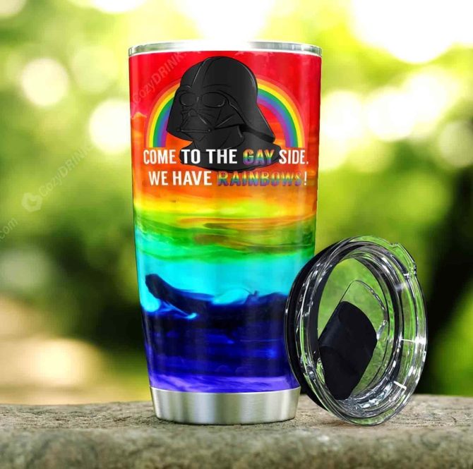 Rainbow Pride Tumbler - Insulated Stainless Steel Cup With Lid - Fun & Colorful Gift Idea