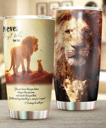 Inspirational Lion & Cub Tumbler - Double-Walled, Stainless Steel, 20Oz - Perfect Gift Or Travel Mug