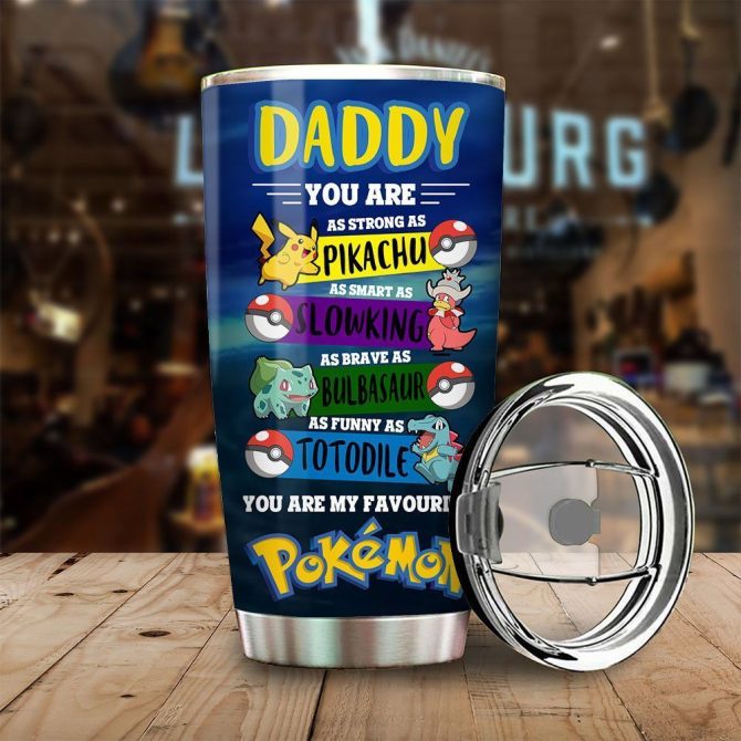 World'S Best Dad Pokémon Tumbler - Strong Like Pikachu, Smart Like Slowking Gift! - Image 2