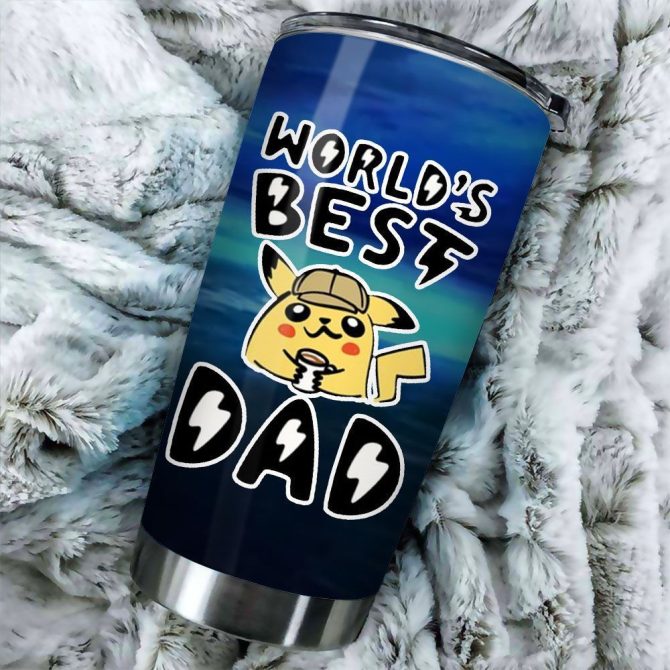 World'S Best Dad Pokémon Tumbler - Strong Like Pikachu, Smart Like Slowking Gift! - Image 3