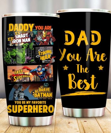 Superhero Dad Tumbler - Smart, Strong & Brave Gift For Father'S Day