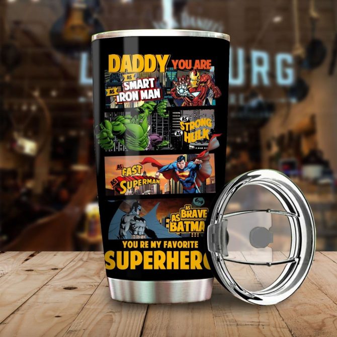 Superhero Dad Tumbler - Smart, Strong & Brave Gift For Father'S Day - Image 3