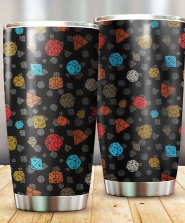 D20 Dice Pattern Stainless Steel Tumbler - Perfect For Rpg & Dnd Fans - 20Oz Insulated Travel Mug
