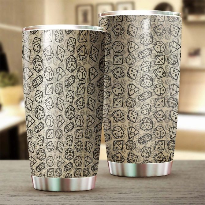 Stylish Dice Pattern Stainless Steel Tumbler - Perfect For Gamers & Dice Lovers - 20Oz Insulated Drinkware
