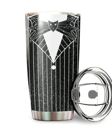Stylish Tuxedo Design Insulated Tumbler With Lid – Perfect For Hot & Cold Drinks