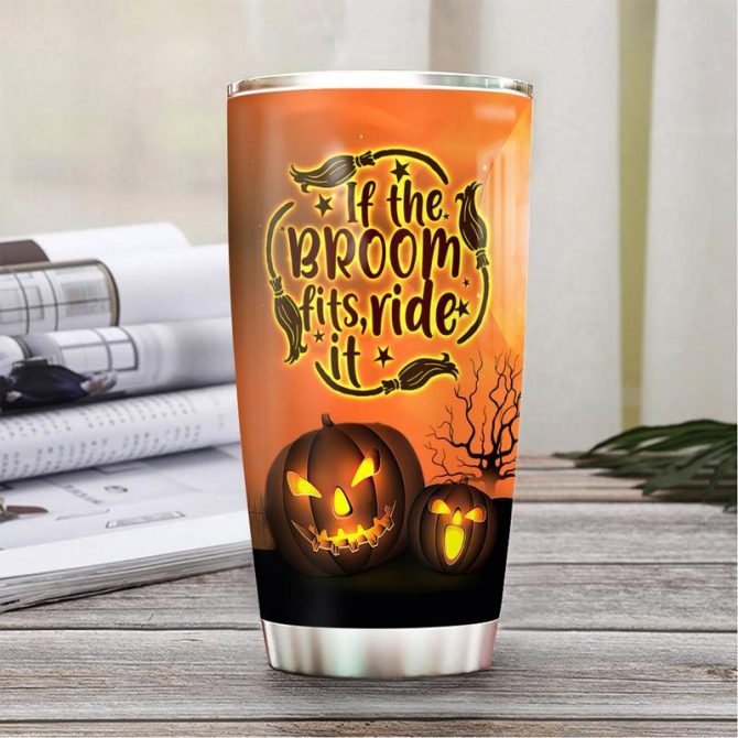 Spooky Halloween Tumbler - Witch & Pumpkin Design - Stainless Steel Insulated Mug - Perfect Gift For Halloween Lovers - Image 2
