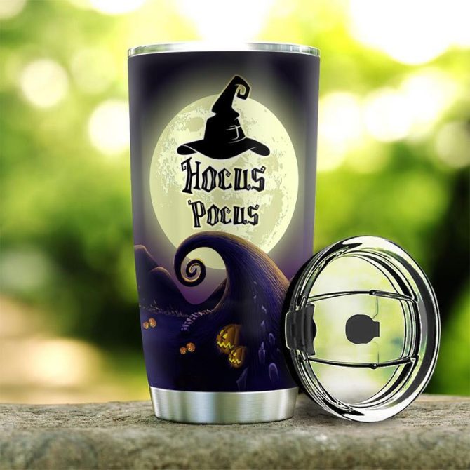 Magical Hocus Pocus Tumbler - Double Wall Insulated Halloween Mug - Witch Moon Design - Image 3
