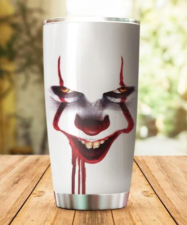 Spooky Clown Stainless Steel Tumbler – Perfect For Horror Fans, 20Oz Insulated Mug