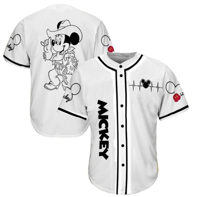 Vintage Mickey Mouse Baseball Jersey - Classic Cartoon Style For Disney Fans
