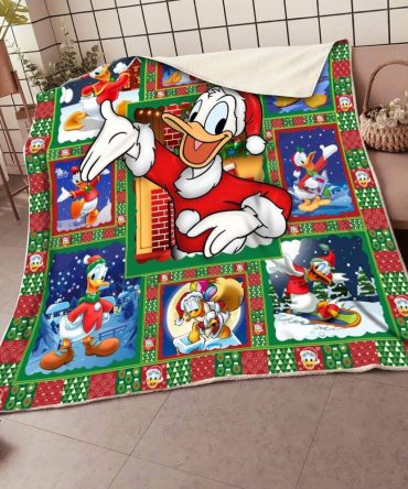 Cozy Holiday Blanket - Festive Cartoon Design Fleece Throw For Kids & Adults
