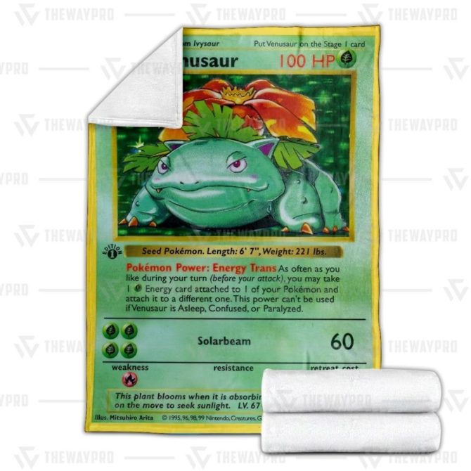 Cozy Pokémon Venusaur Blanket – Perfect For Fans & Collectors, Soft Warm Throw For Home Decor - Image 3
