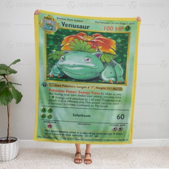 Cozy Pokémon Venusaur Blanket – Perfect For Fans & Collectors, Soft Warm Throw For Home Decor - Image 5
