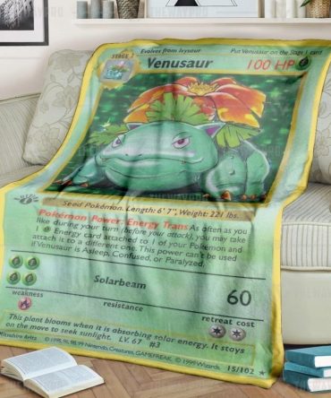 Cozy Pokémon Venusaur Blanket – Perfect For Fans & Collectors, Soft Warm Throw For Home Decor