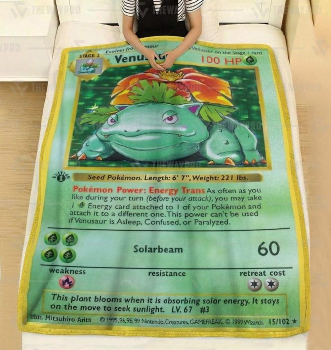 Cozy Pokémon Venusaur Blanket – Perfect For Fans & Collectors, Soft Warm Throw For Home Decor - Image 2