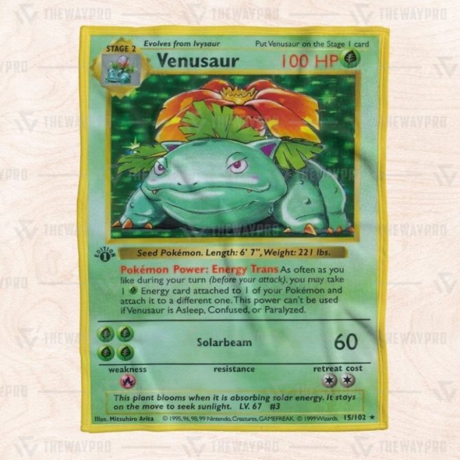 Cozy Pokémon Venusaur Blanket – Perfect For Fans & Collectors, Soft Warm Throw For Home Decor - Image 6