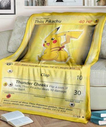 Cozy Pikachu Blanket - Fun Thicc Pikachu Design For Pokémon Fans