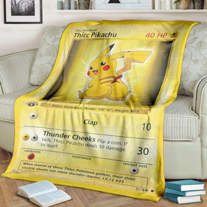 Cozy Pikachu Blanket - Fun Thicc Pikachu Design For Pokémon Fans