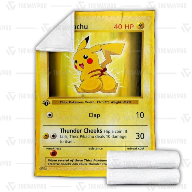 Cozy Pikachu Blanket - Fun Thicc Pikachu Design For Pokémon Fans - Image 2