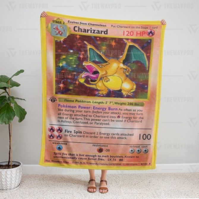 Cozy Charizard Pokémon Card Blanket – Perfect Gift For Fans & Collectors! - Image 5