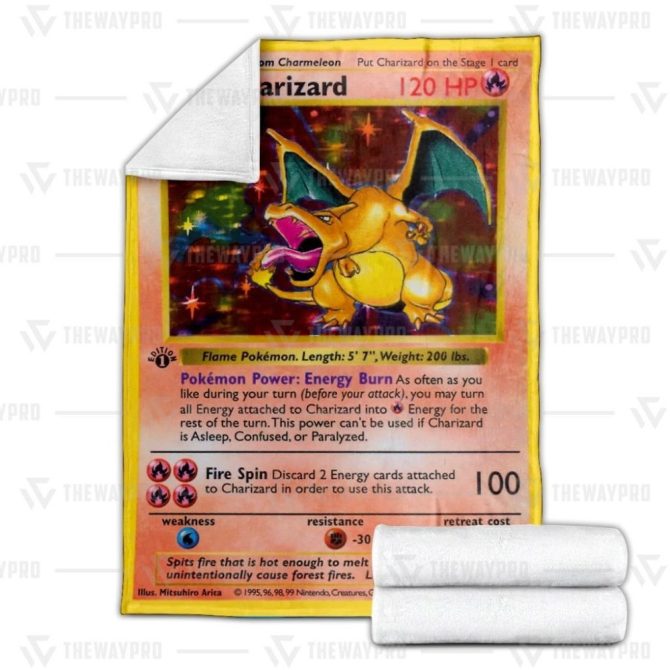 Cozy Charizard Pokémon Card Blanket – Perfect Gift For Fans & Collectors! - Image 3