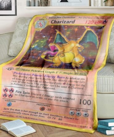Cozy Charizard Pokémon Card Blanket – Perfect Gift For Fans & Collectors!