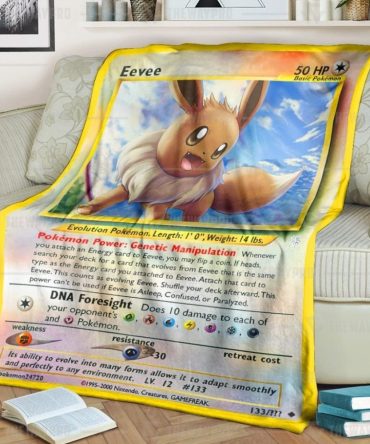 Cozy Eevee Pokémon Card Blanket – Soft Fleece Throw For Fans & Collectors