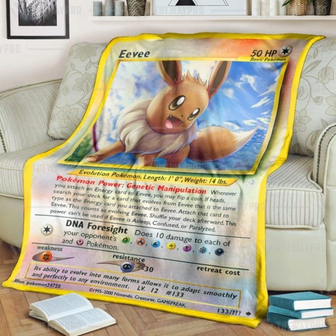 Cozy Eevee Pokémon Card Blanket – Soft Fleece Throw For Fans & Collectors