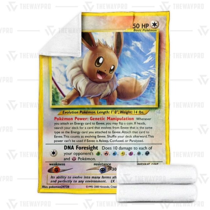 Cozy Eevee Pokémon Card Blanket – Soft Fleece Throw For Fans & Collectors - Image 3