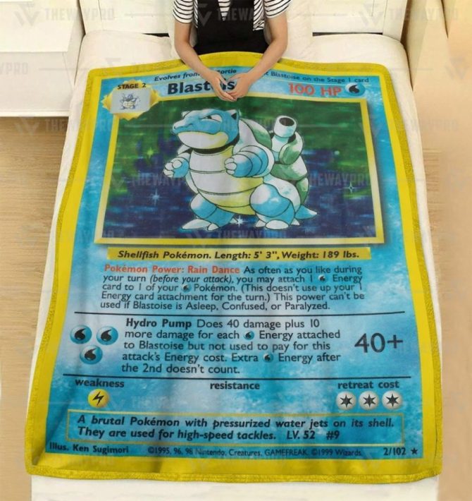 Cozy Blastoise Pokémon Card Blanket - Soft Fleece Throw For Fans & Collectors - Image 2