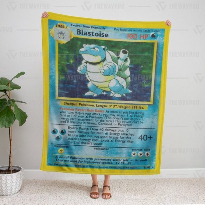 Cozy Blastoise Pokémon Card Blanket - Soft Fleece Throw For Fans & Collectors - Image 5