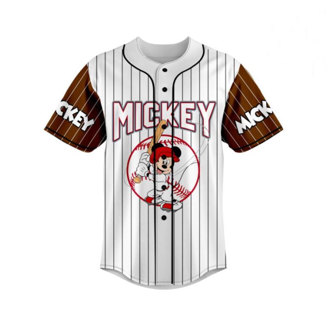 Vintage Mickey Baseball Jersey - Classic Stripes & Fun Design For Fans