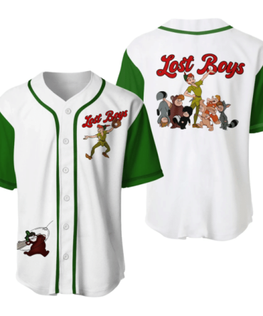 Lost Boys Baseball Jersey - Retro Cartoon Style Shirt With Green Sleeves