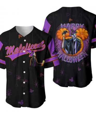 Maleficent Halloween Baseball Jersey Shirt – Spooky Style For Fans!