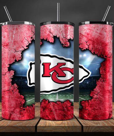 Chiefs Football Tumbler - Stainless Steel Tumbler With Red Sports Logo Design – 20Oz Insulated Travel Mug With Straw