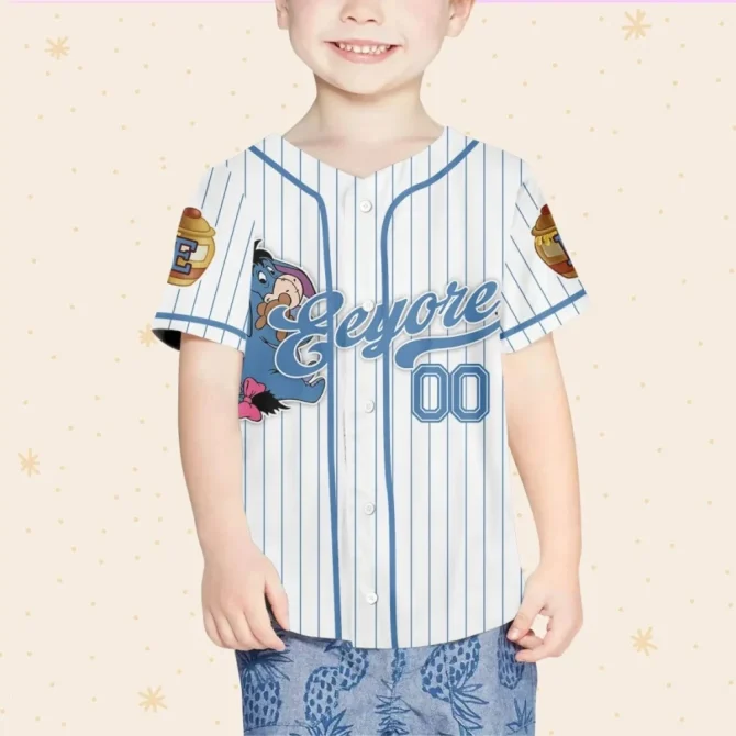 Custom Eeyore Baseball Jersey For Kids/Youth/Adults – Add Your Name & Requests! - Image 4
