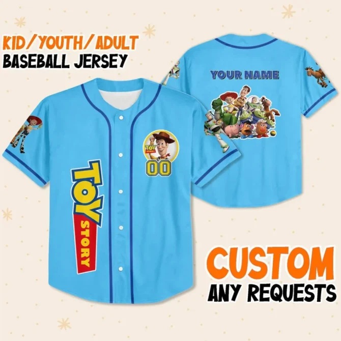 Custom Toy Story Baseball Jersey - Personalize For Kids, Youth & Adults!