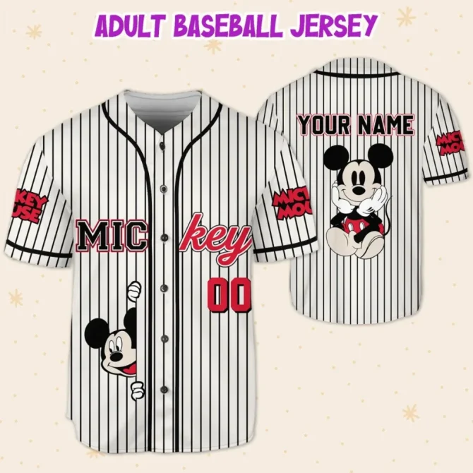 Custom Mickey Baseball Jersey - Kids/Youth/Adult Sizes - Personalize Your Name! - Image 5