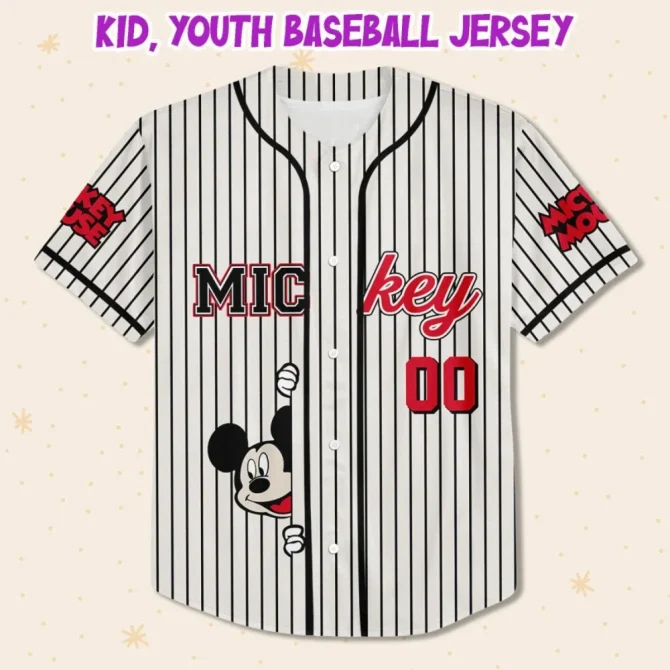 Custom Mickey Baseball Jersey - Kids/Youth/Adult Sizes - Personalize Your Name! - Image 2