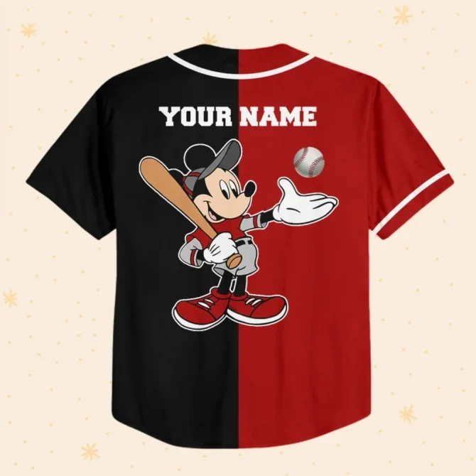 Customizable Mickey Baseball Jersey For Kids/Youth/Adults - Add Your Name & Number! - Image 3