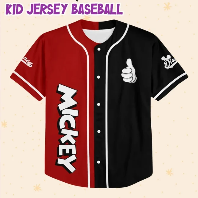Customizable Mickey Baseball Jersey For Kids/Youth/Adults - Add Your Name & Number! - Image 2