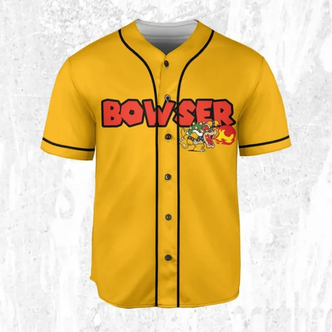 Custom Bowser Baseball Jersey - Kids/Youth/Adult Sizes - Personalize Your Name! - Image 2