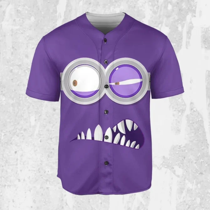 Customizable Purple Monster Baseball Jersey For Kids/Youth/Adults - Fun Personalized Sportswear - Image 2