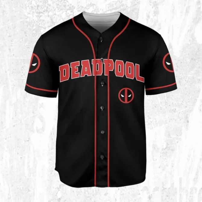 Custom Deadpool Baseball Jersey - Personalize For Kids, Youth, Adults - Add Your Name & Number! - Image 2