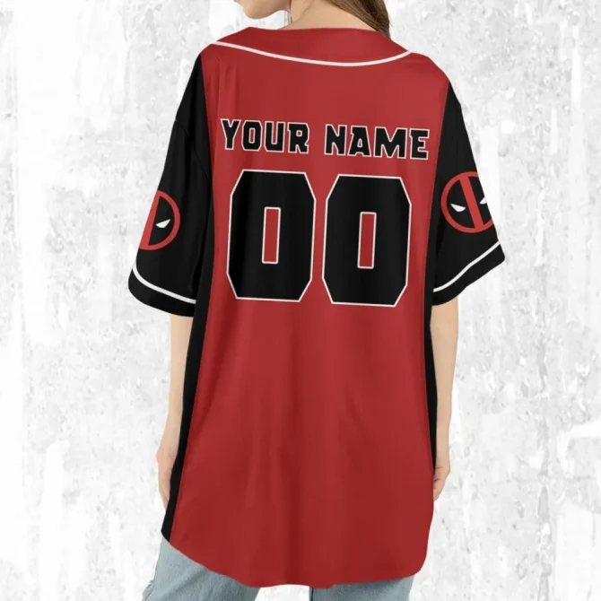 Customizable Deadpool Baseball Jersey - Personalized For Kids, Youth, Adults - Add Your Name! - Image 5