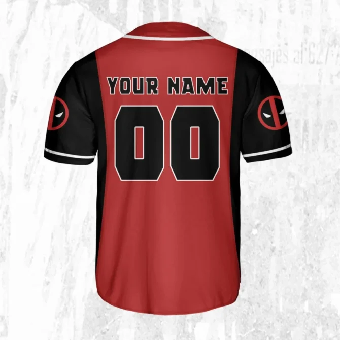 Customizable Deadpool Baseball Jersey - Personalized For Kids, Youth, Adults - Add Your Name! - Image 3