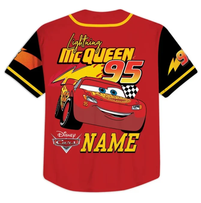 Custom Lightning Mcqueen Racing Jersey - Personalized Kids T-Shirt With Name & Number - Image 3