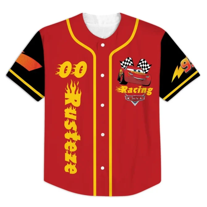 Custom Lightning Mcqueen Racing Jersey - Personalized Kids T-Shirt With Name & Number - Image 2