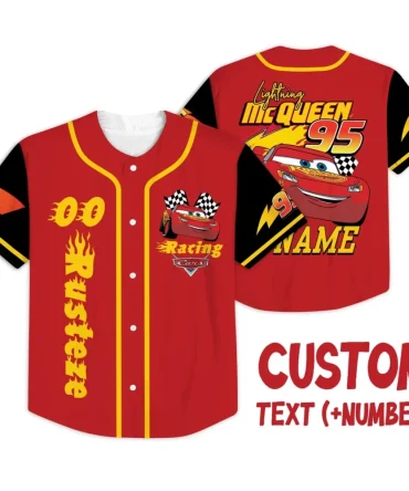 Custom Lightning Mcqueen Racing Jersey - Personalized Kids T-Shirt With Name & Number