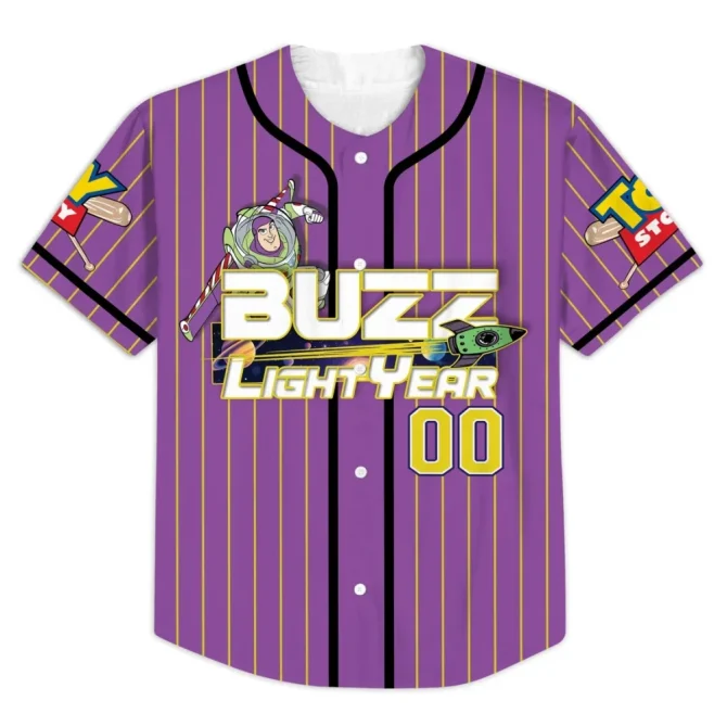 Custom Buzz Lightyear Baseball Jersey – Personalized Name & Number – Toy Story Fan Gear - Image 2