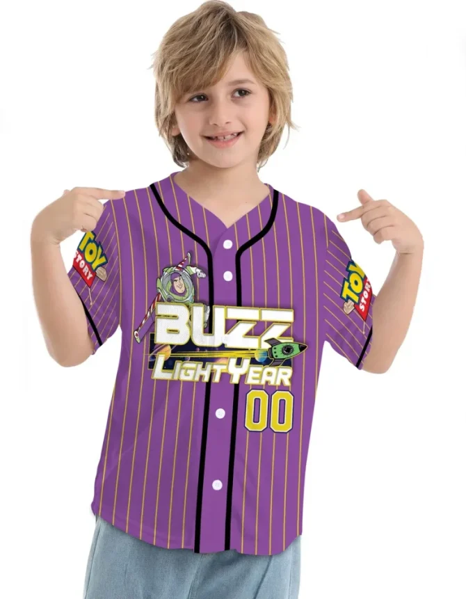 Custom Buzz Lightyear Baseball Jersey – Personalized Name & Number – Toy Story Fan Gear - Image 4